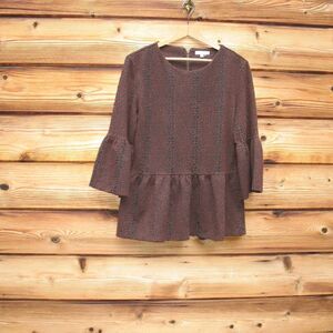 Tyler Boe Bell Sleeve Knit Peplum Top